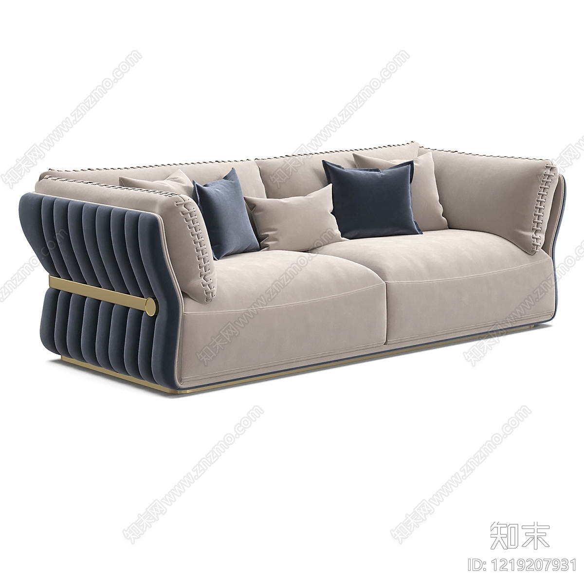 意式轻奢三人沙发3D模型下载【ID:1219207931】