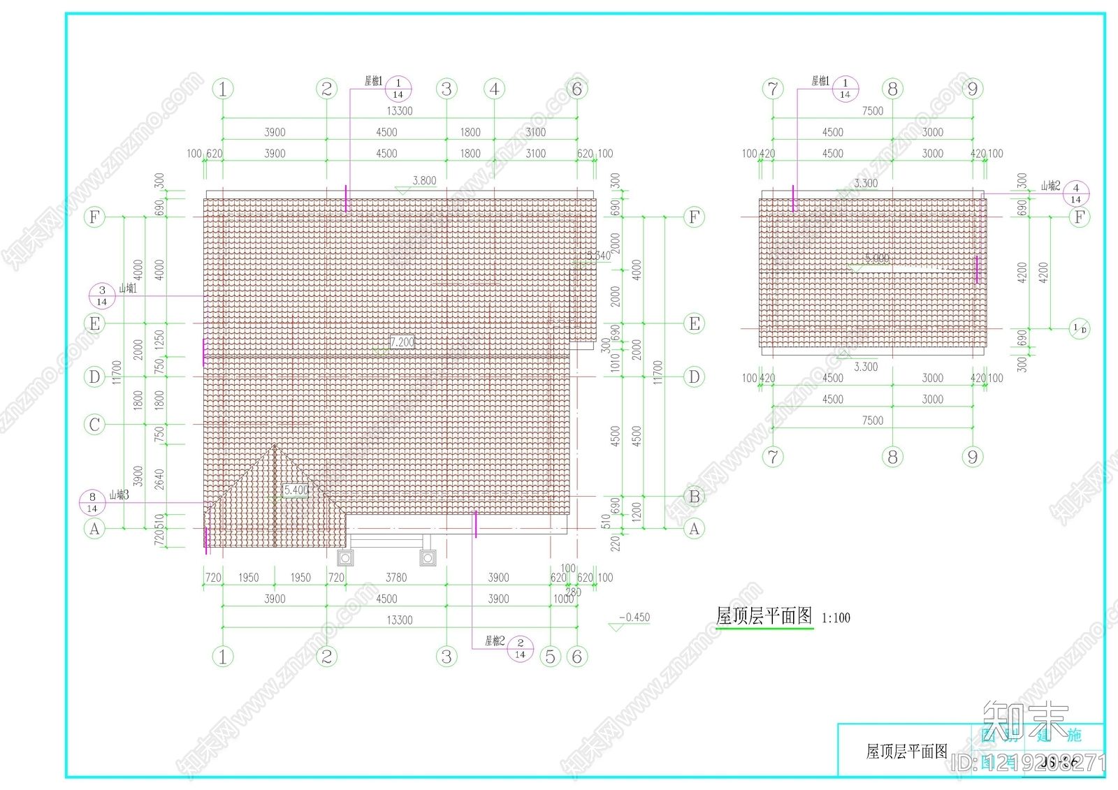 别墅建筑cad施工图下载【ID:1219208271】