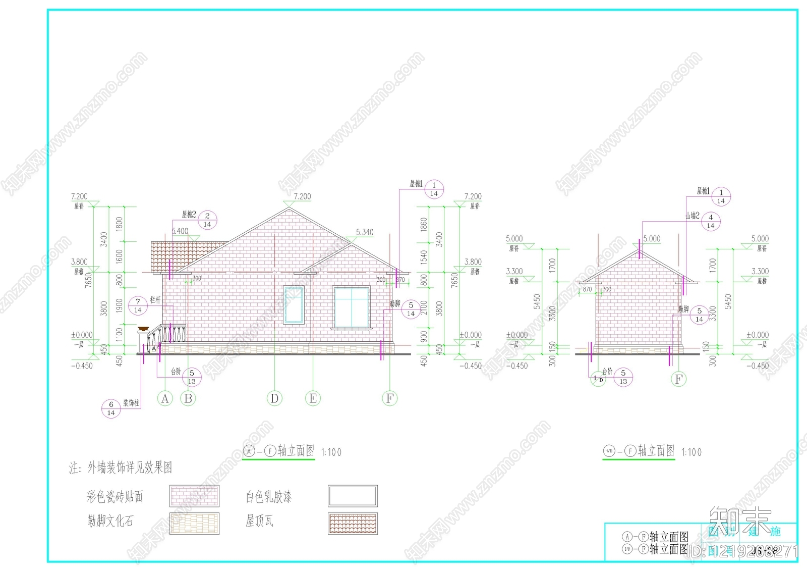 别墅建筑cad施工图下载【ID:1219208271】