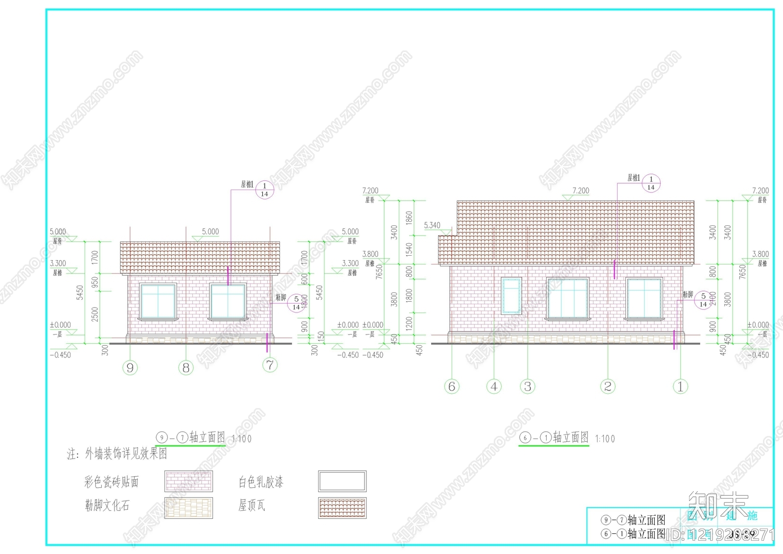 别墅建筑cad施工图下载【ID:1219208271】