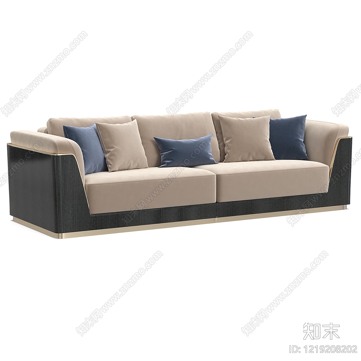 意式轻奢多人沙发3D模型下载【ID:1219208202】