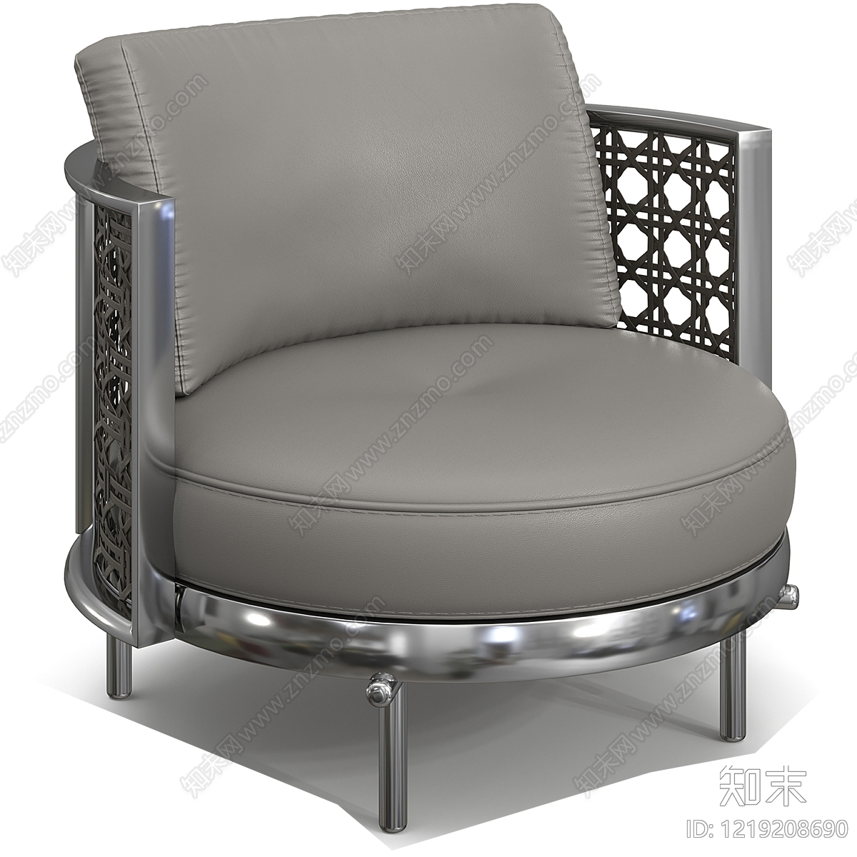 现代轻奢单人沙发3D模型下载【ID:1219208690】