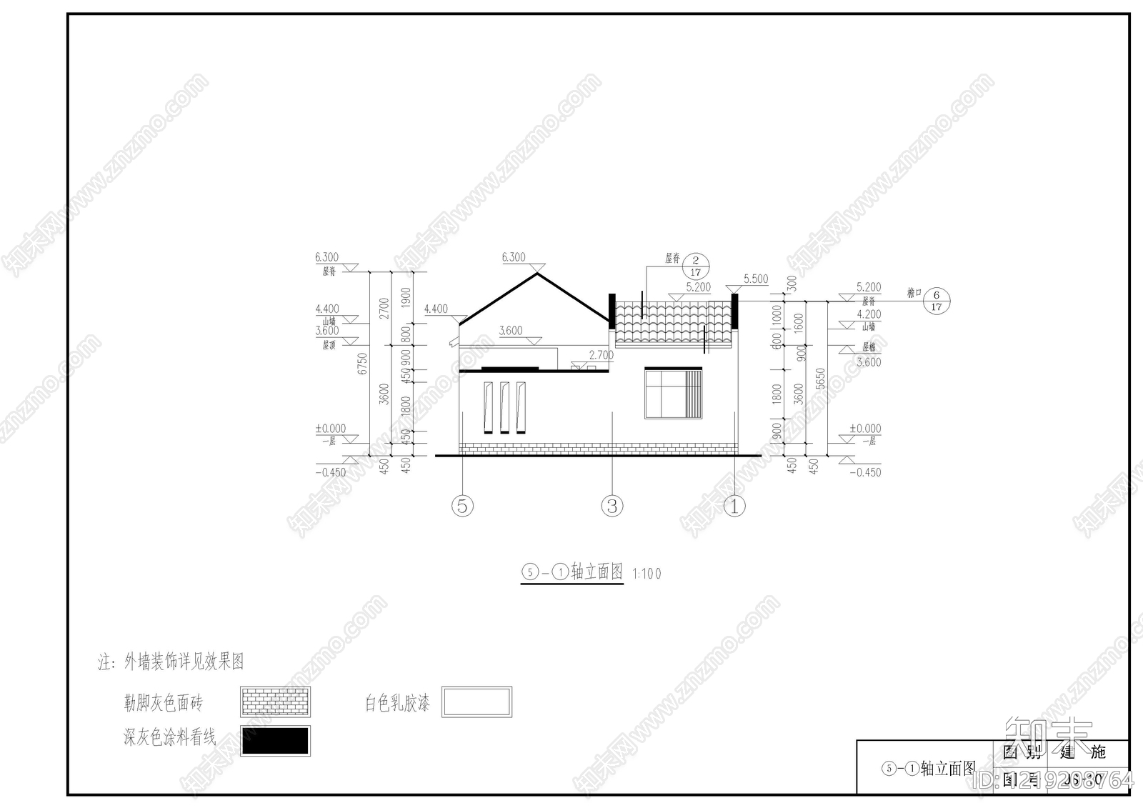 别墅建筑cad施工图下载【ID:1219208764】
