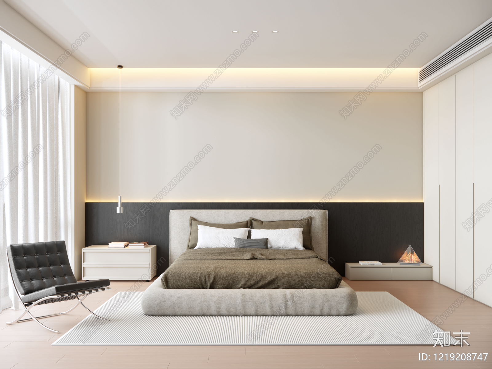 极简家居卧室SU模型下载【ID:1219208747】