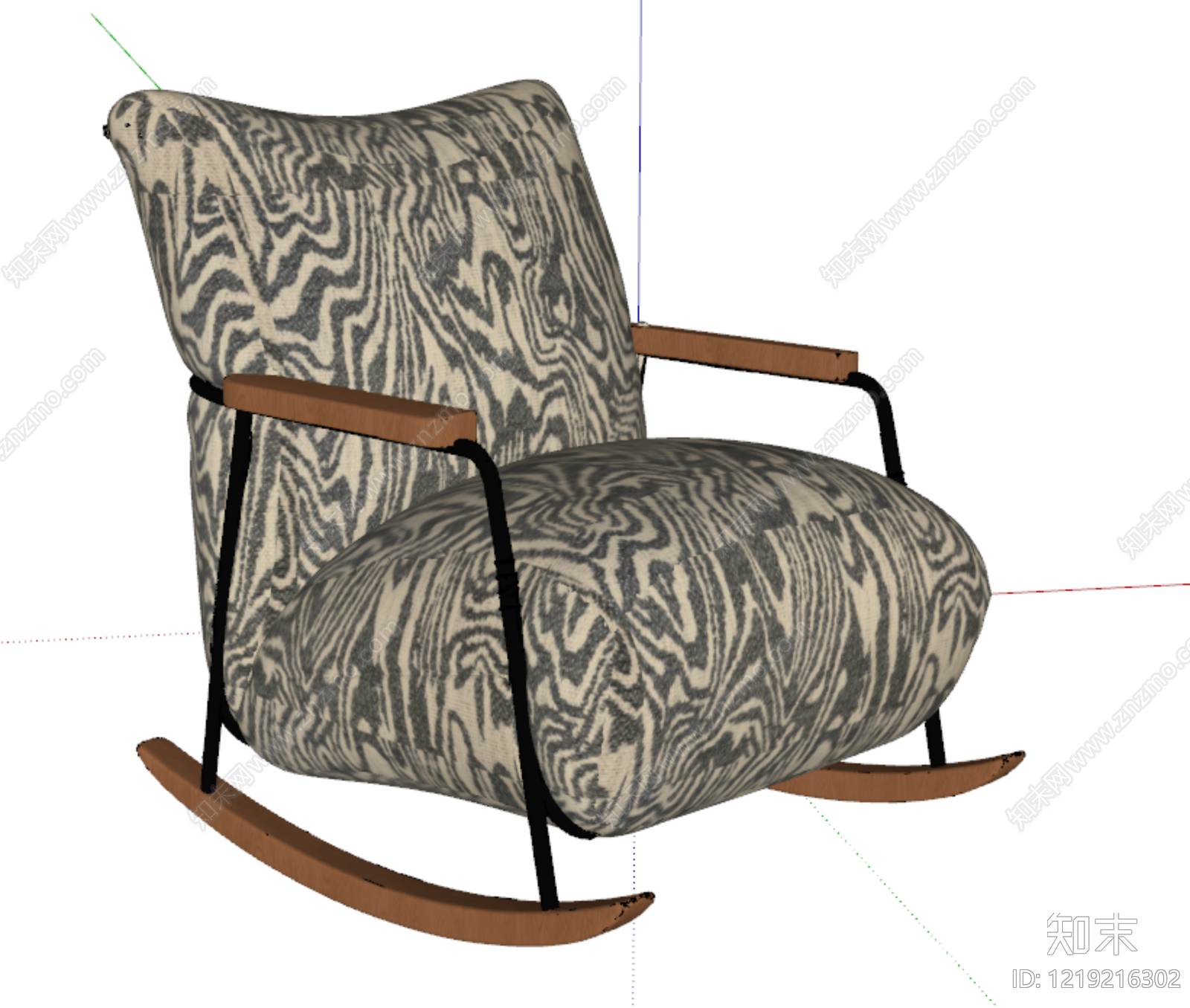 中古风摇椅SU模型下载【ID:1219216302】