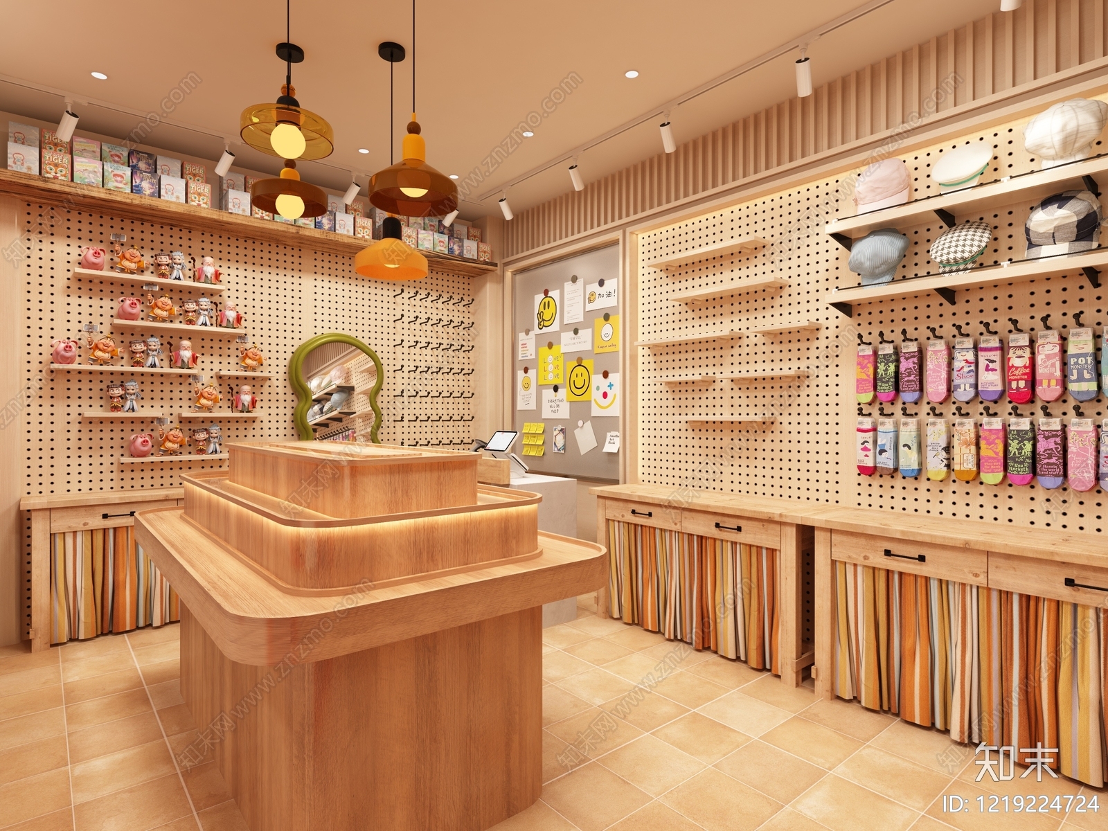 日式玩具礼品店3D模型渲染效果图