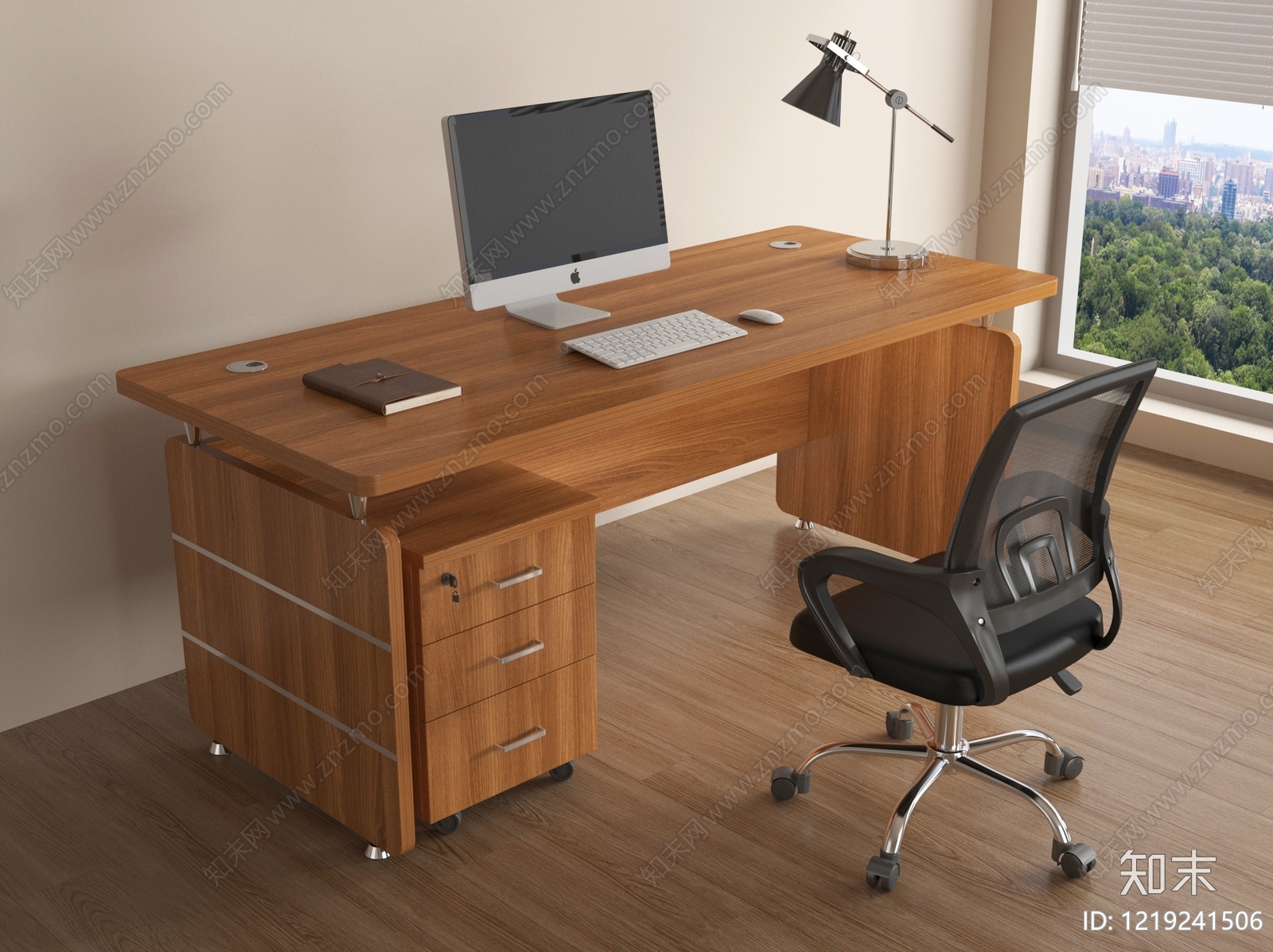 现代简约办公桌3D模型下载【ID:1219241506】