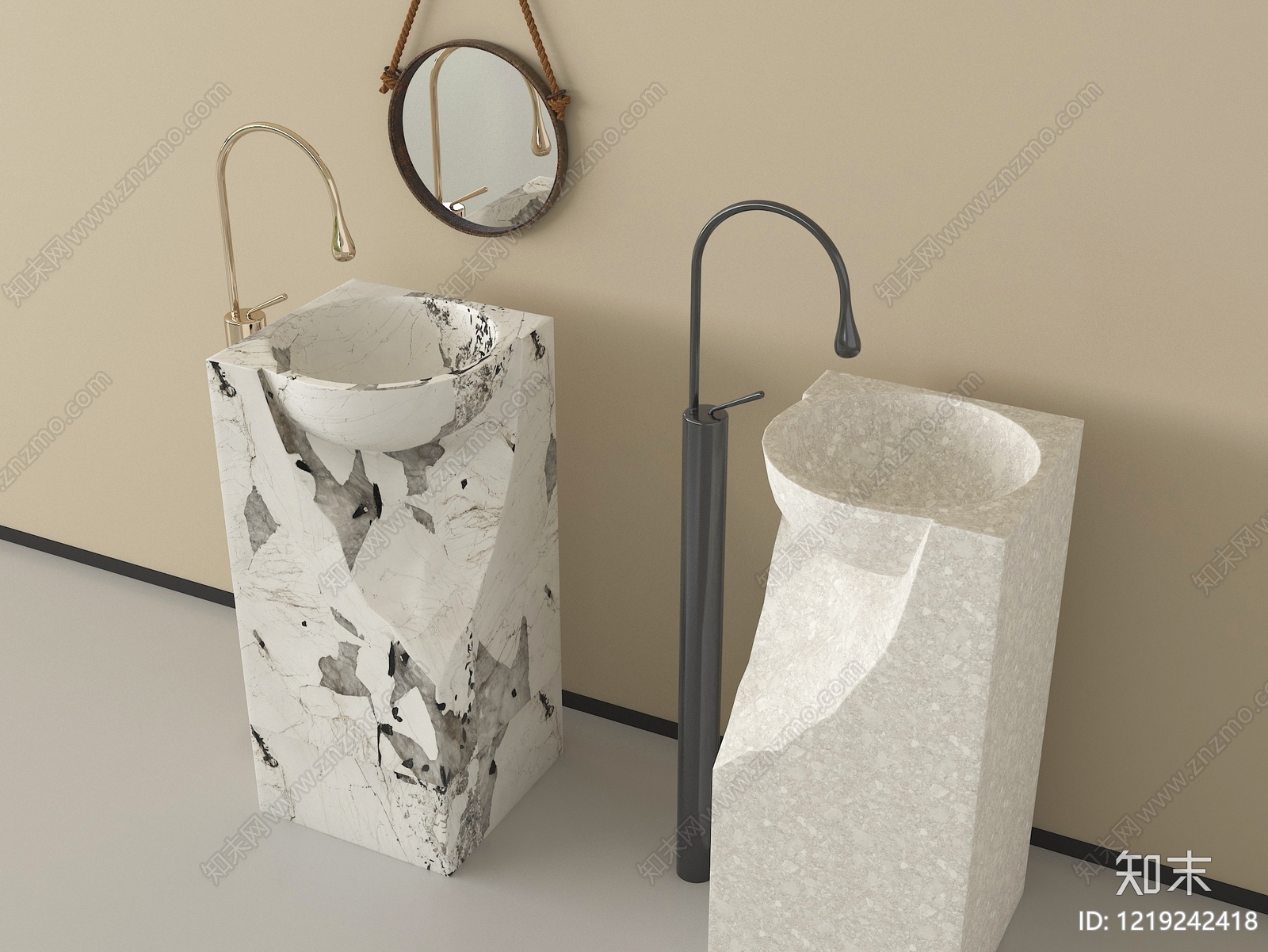 极简台盆3D模型下载【ID:1219242418】
