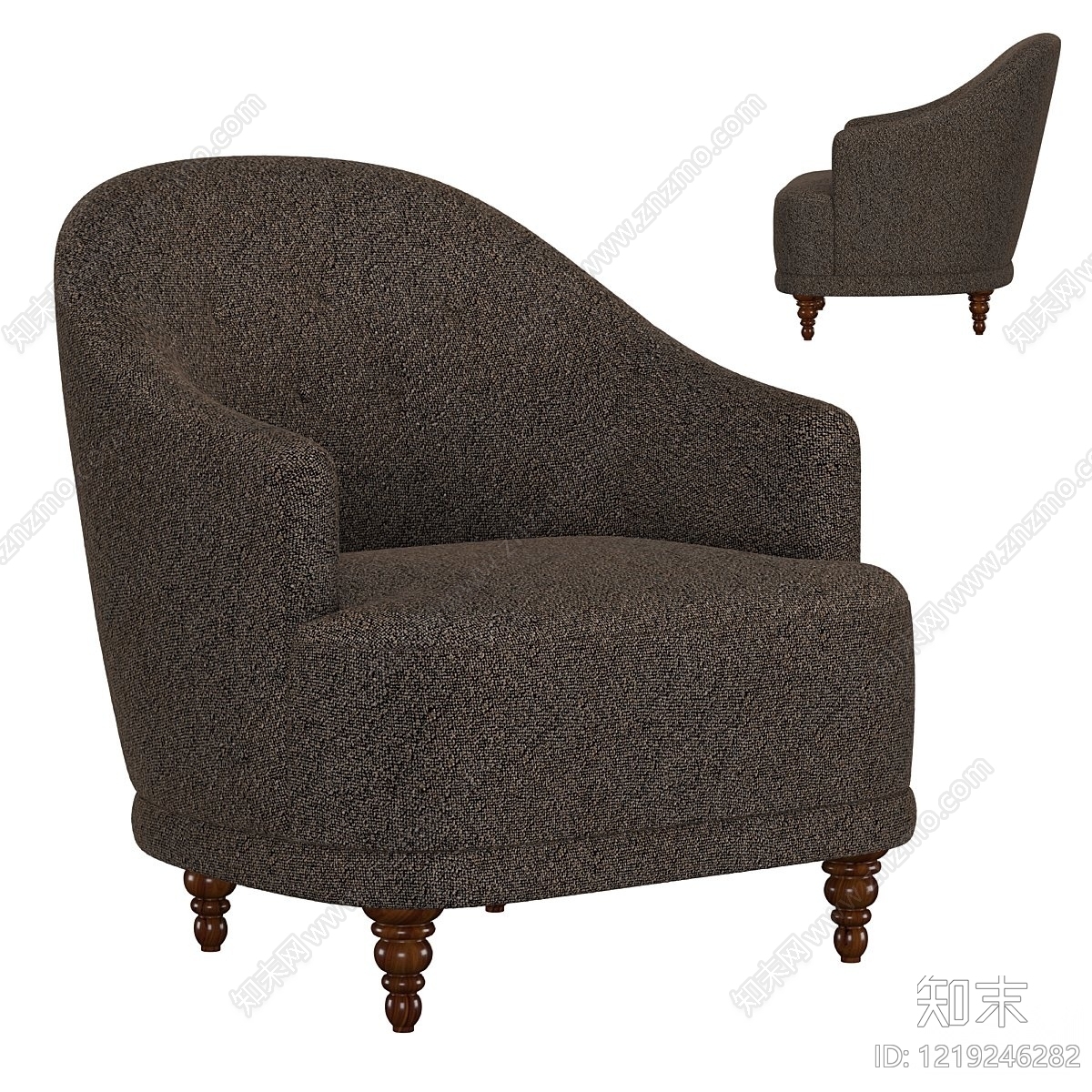 中古风单人沙发3D模型下载【ID:1219246282】