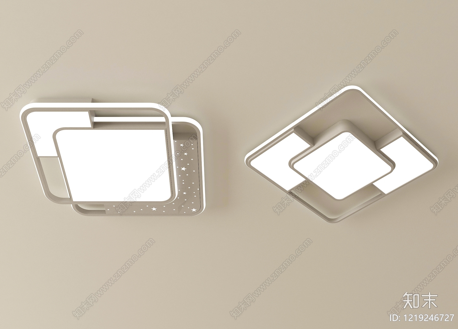 奶油风灯具组合3D模型下载【ID:1219246727】