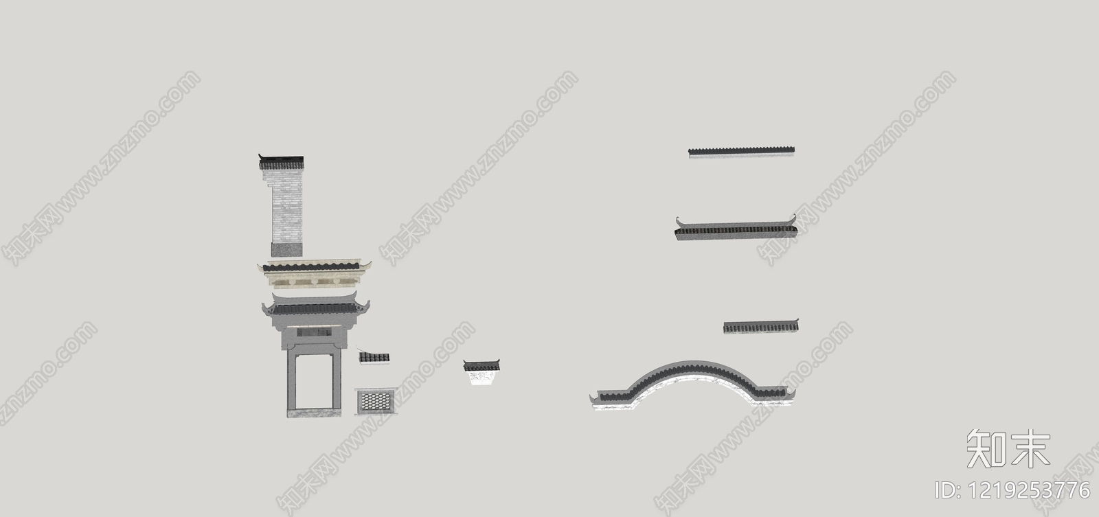 新中式古建筑SU模型下载【ID:1219253776】