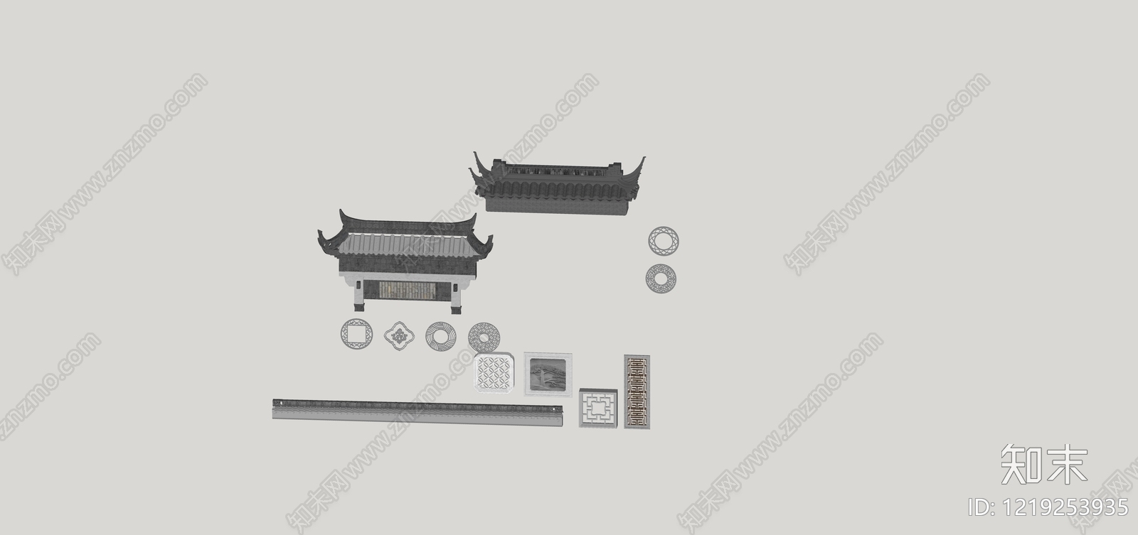 中式古建筑SU模型下载【ID:1219253935】