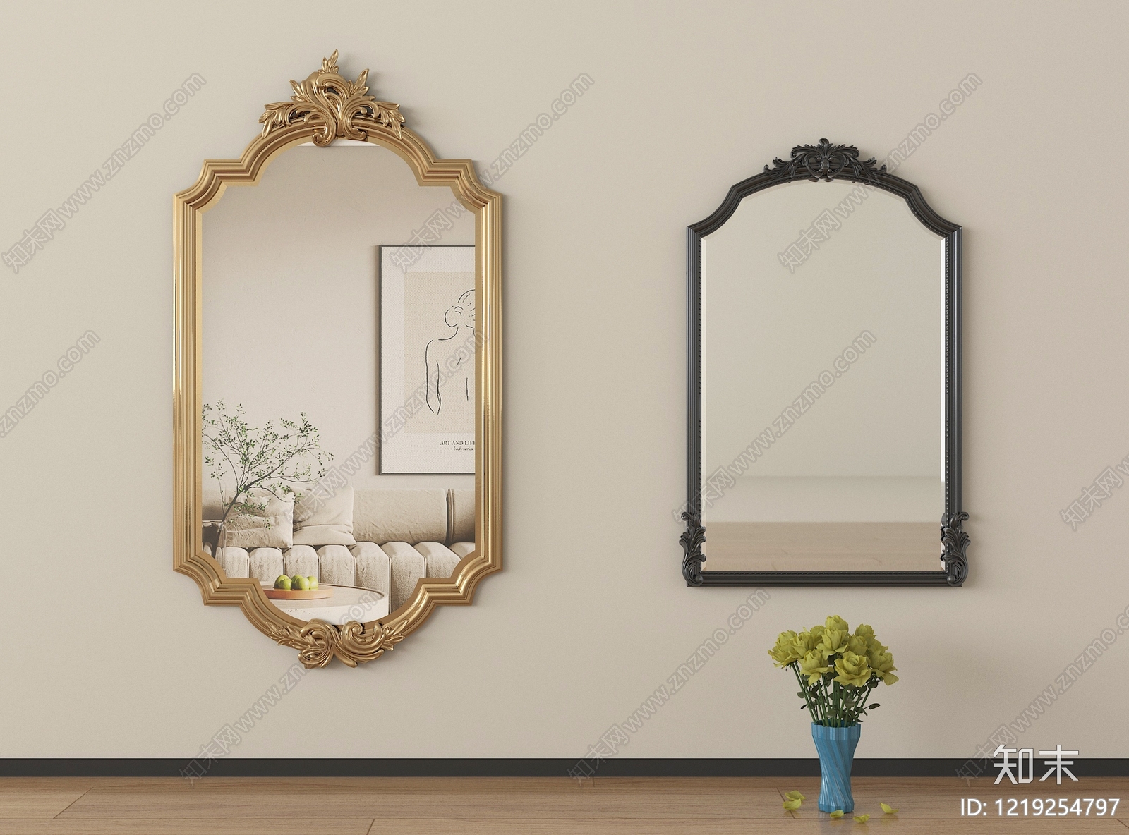 法式挂件3D模型下载【ID:1219254797】