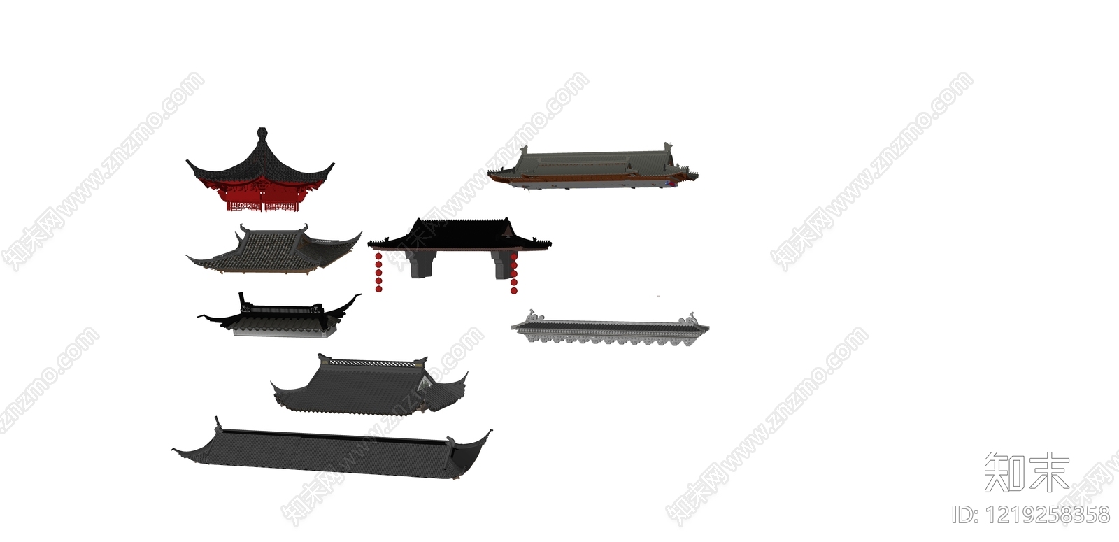 中式古建筑SU模型下载【ID:1219258358】