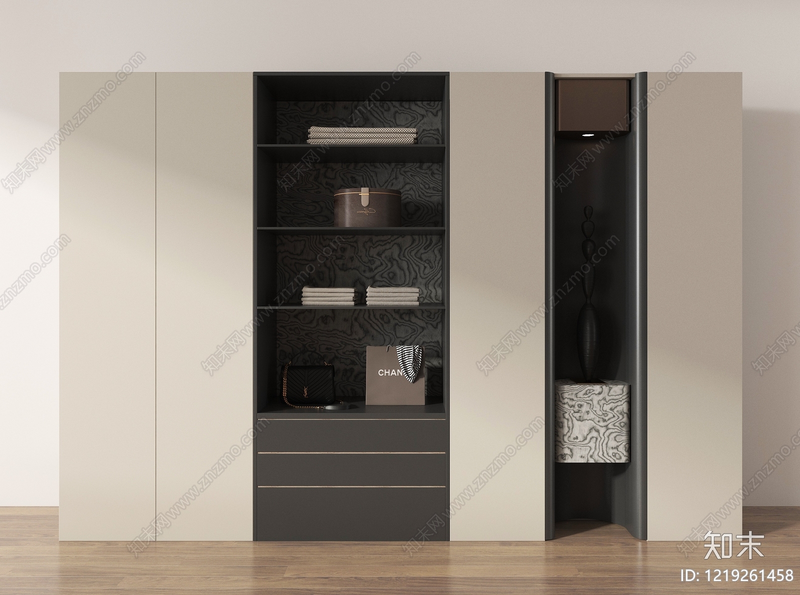 意式极简衣柜3D模型下载【ID:1219261458】