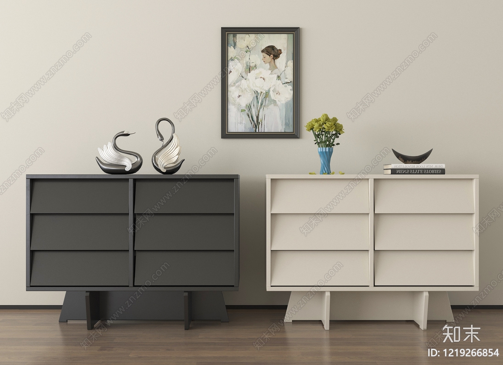 现代简约斗柜3D模型下载【ID:1219266854】