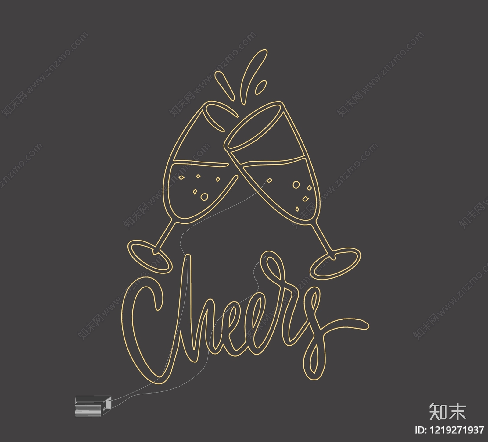 现代霓虹灯SU模型下载【ID:1219271937】