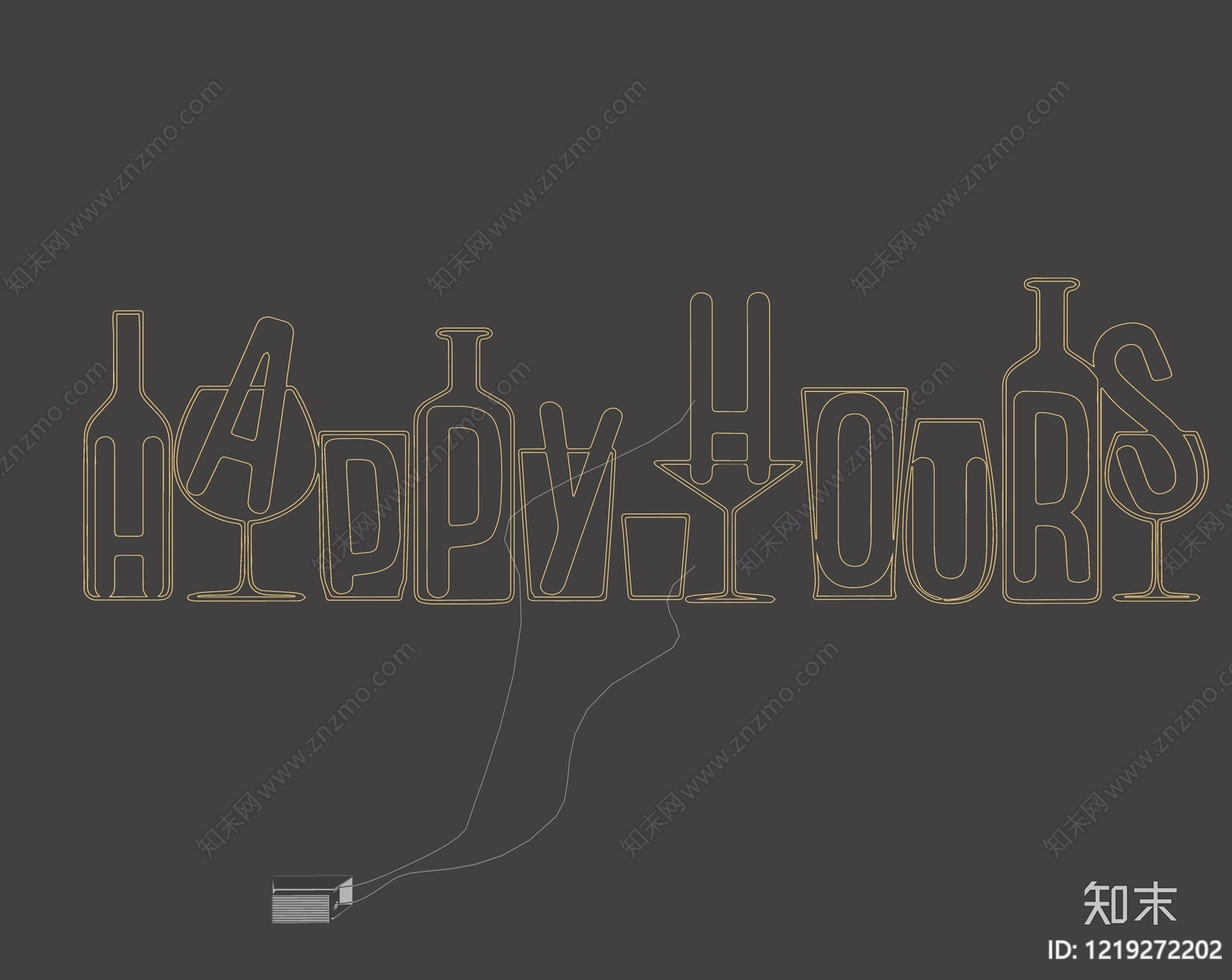 现代霓虹灯SU模型下载【ID:1219272202】