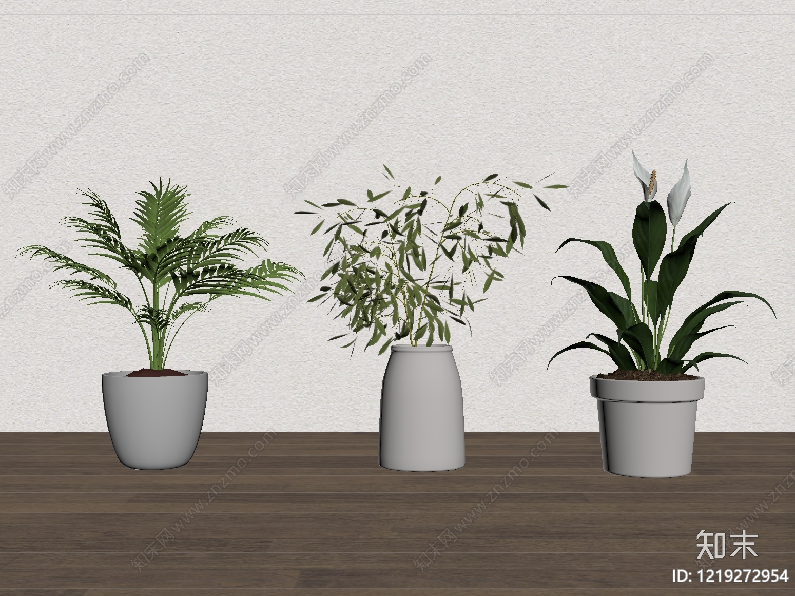 北欧盆栽SU模型下载【ID:1219272954】