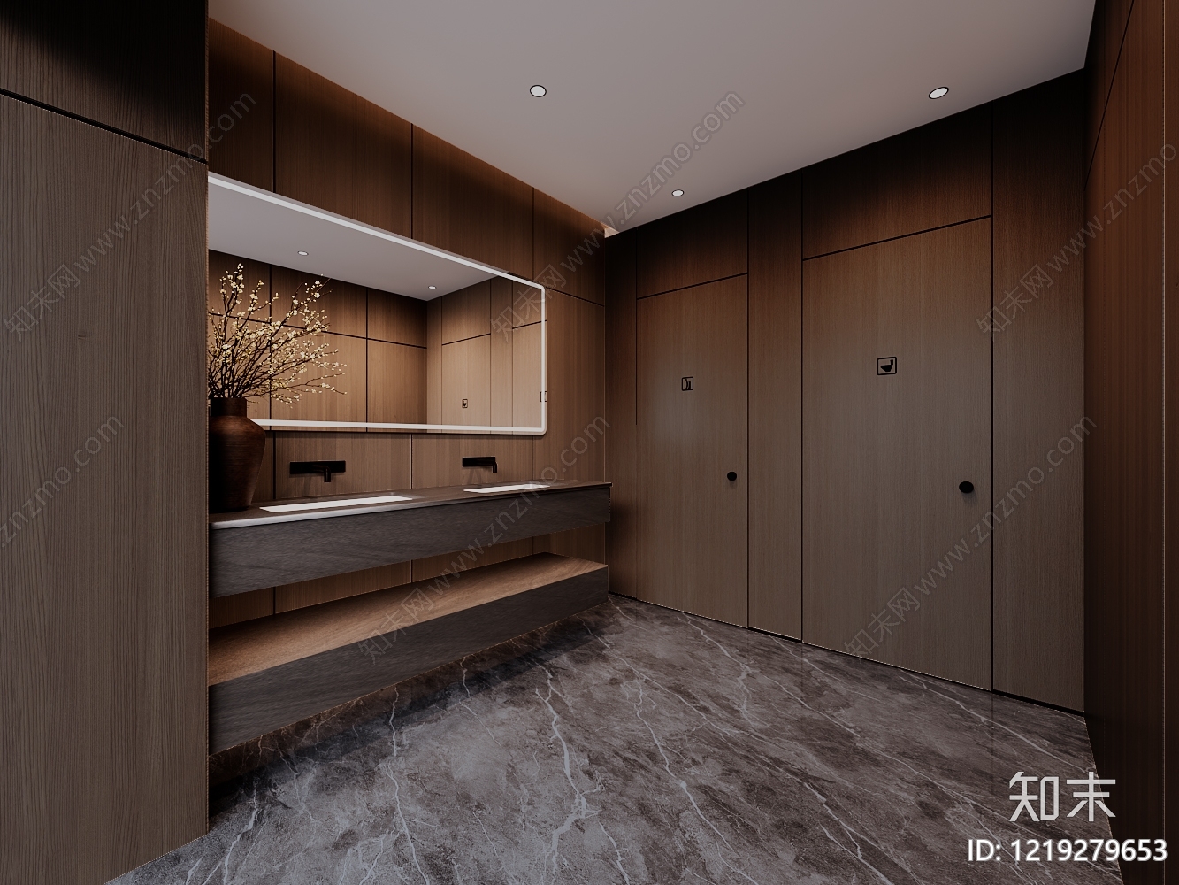 极简公共卫生间3D模型下载【ID:1219279653】