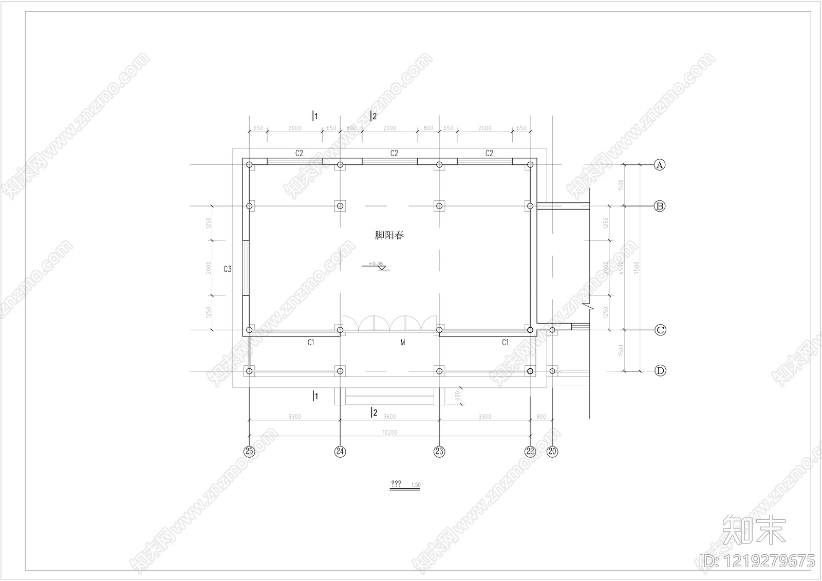 仿古建筑cad施工图下载【ID:1219279675】