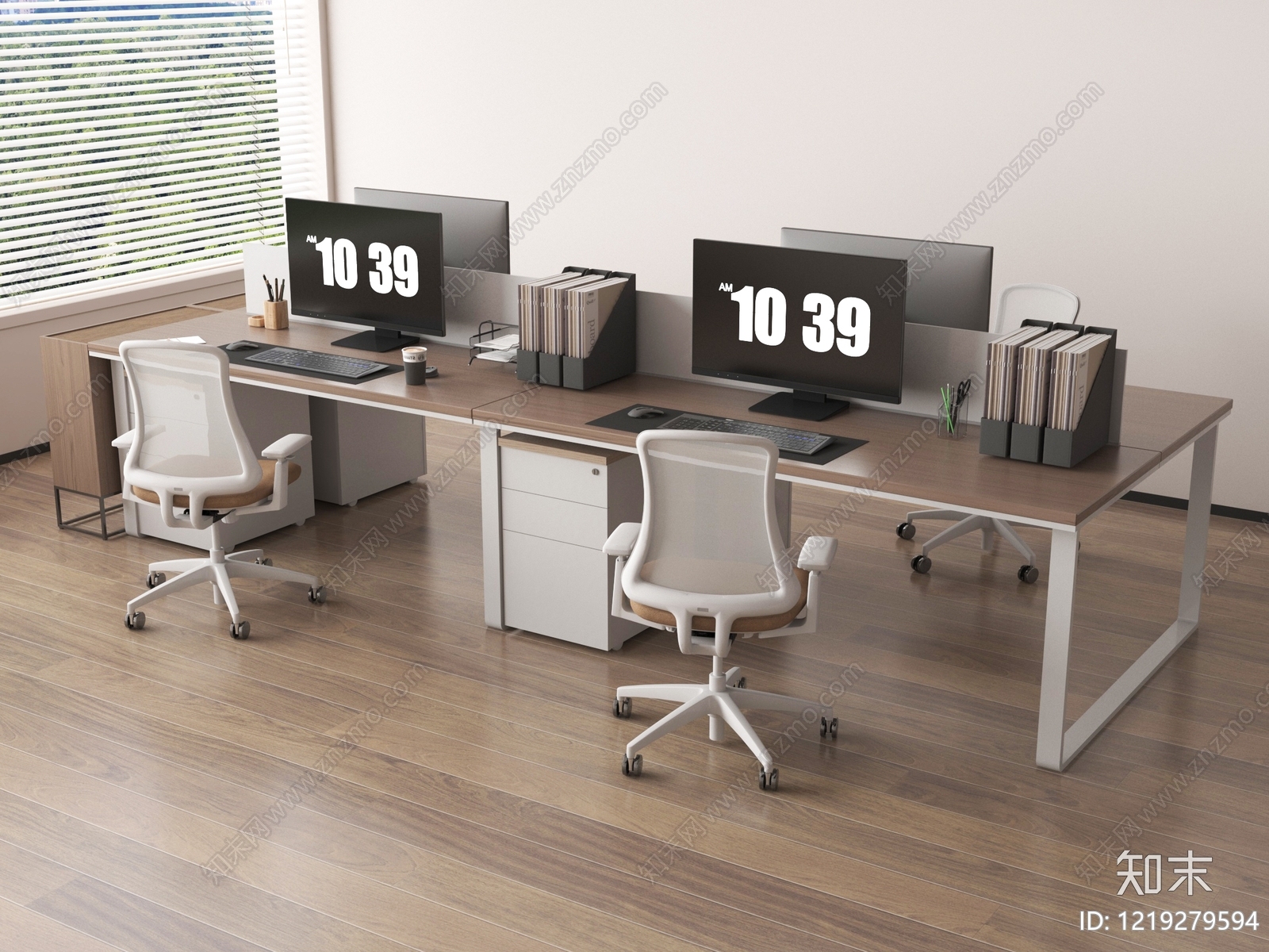 现代简约办公区3D模型下载【ID:1219279594】