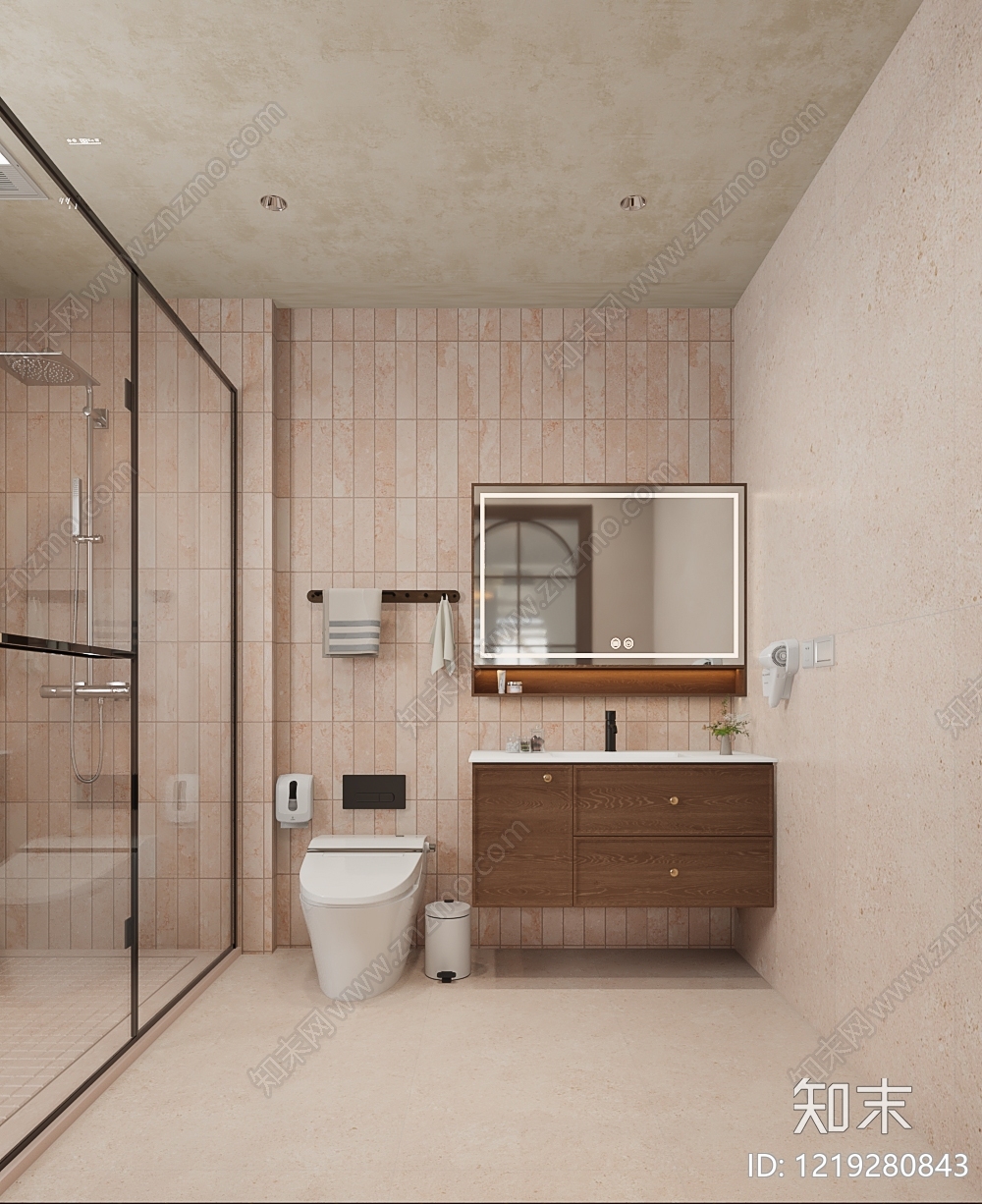 新中式酒店客房3D模型下载【ID:1219280843】
