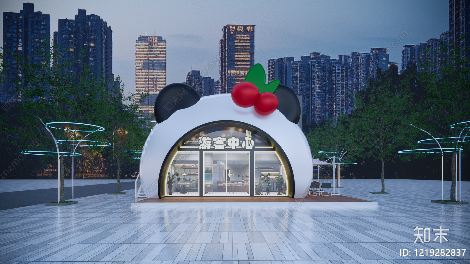 现代游客中心SU模型下载【ID:1219282837】