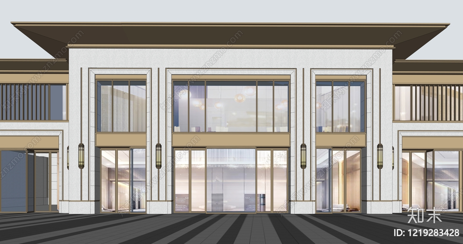 新中式其他商业建筑SU模型下载【ID:1219283428】