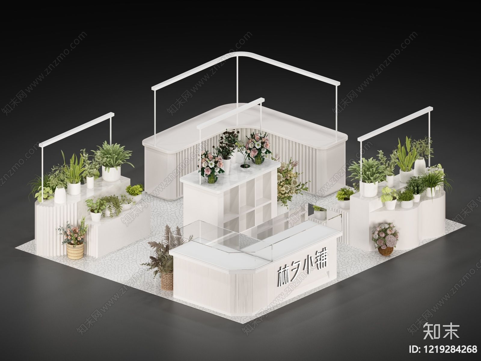 奶油风花店3D模型下载【ID:1219284268】