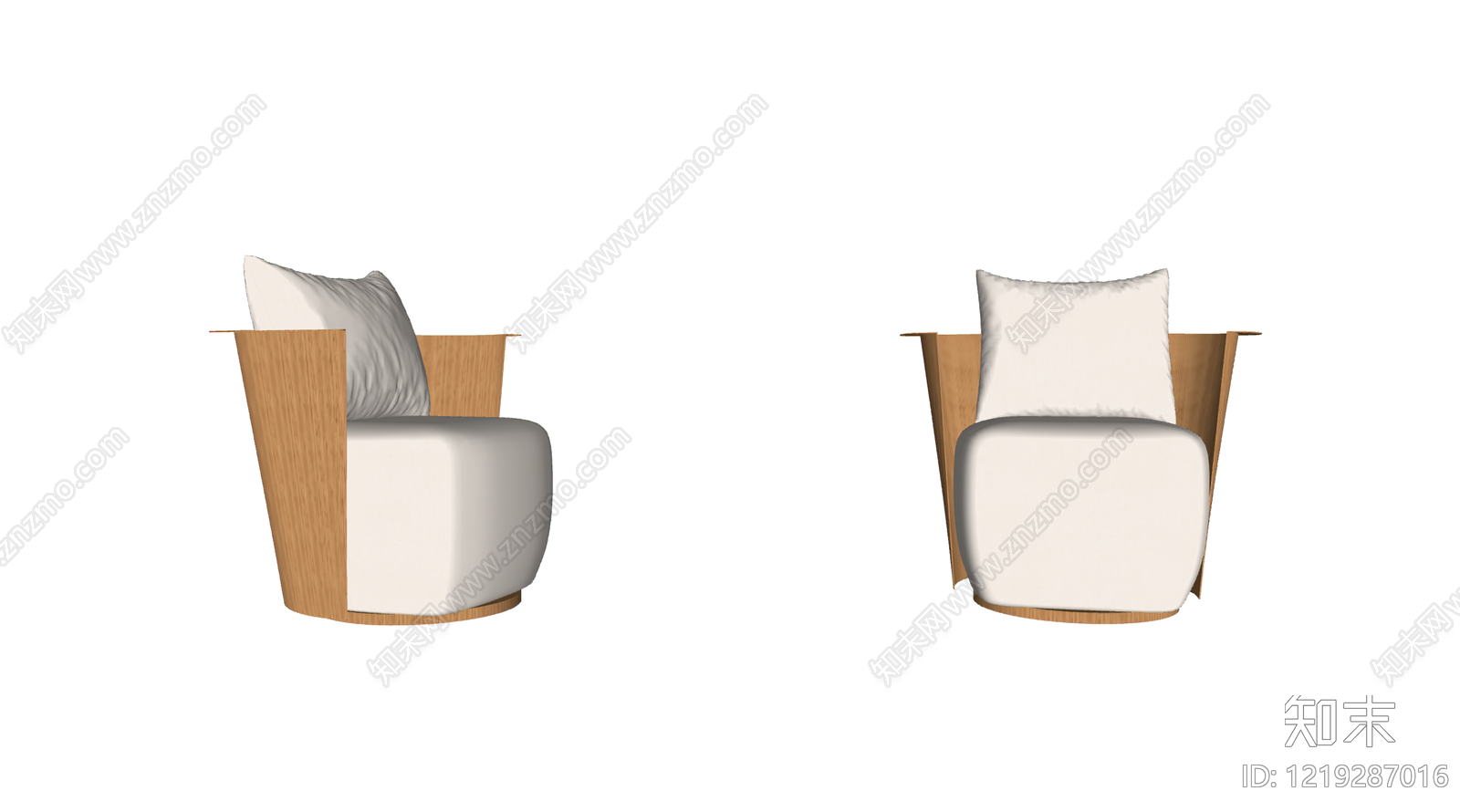 北欧休闲椅SU模型下载【ID:1219287016】