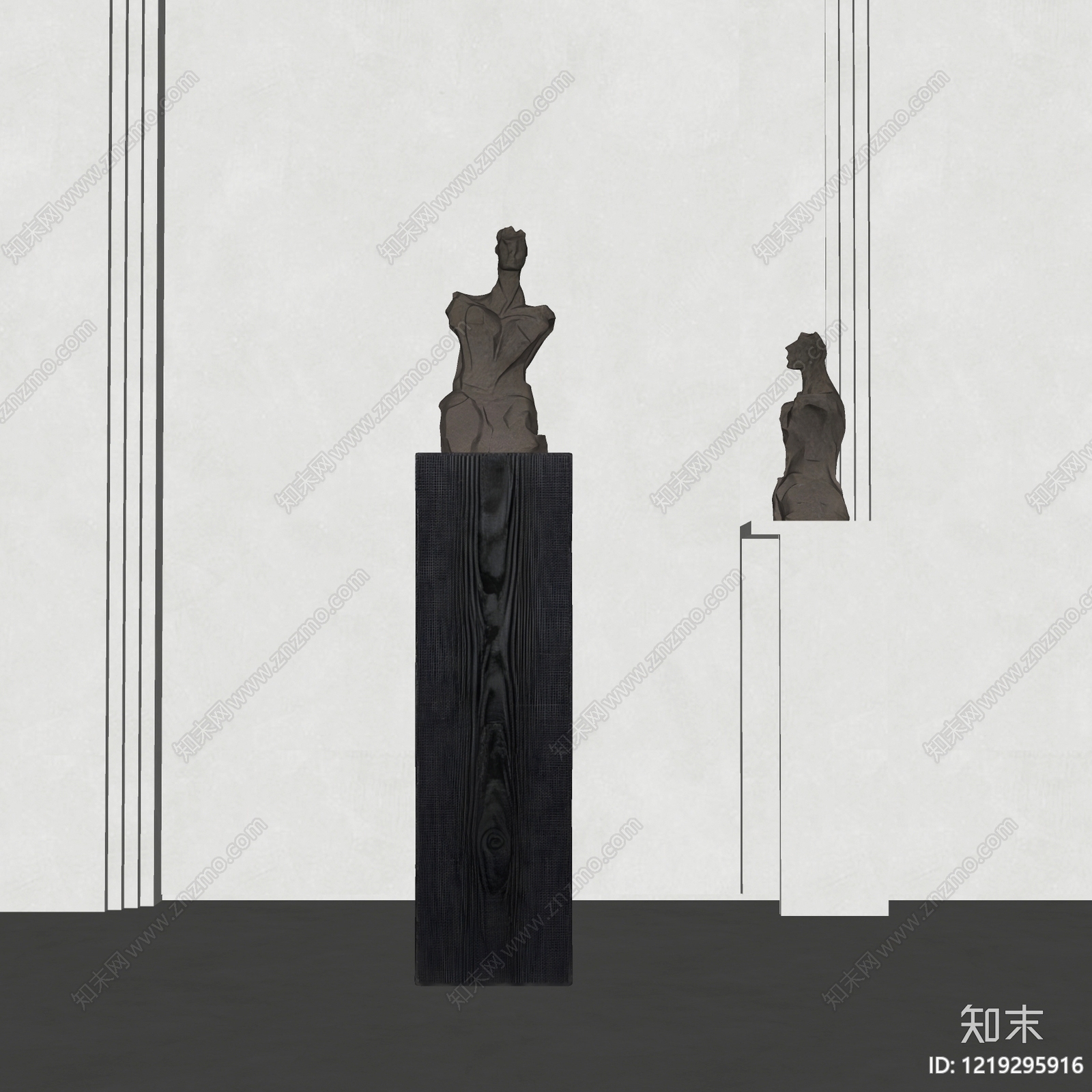 极简主义雕塑摆件SU模型下载【ID:1219295916】