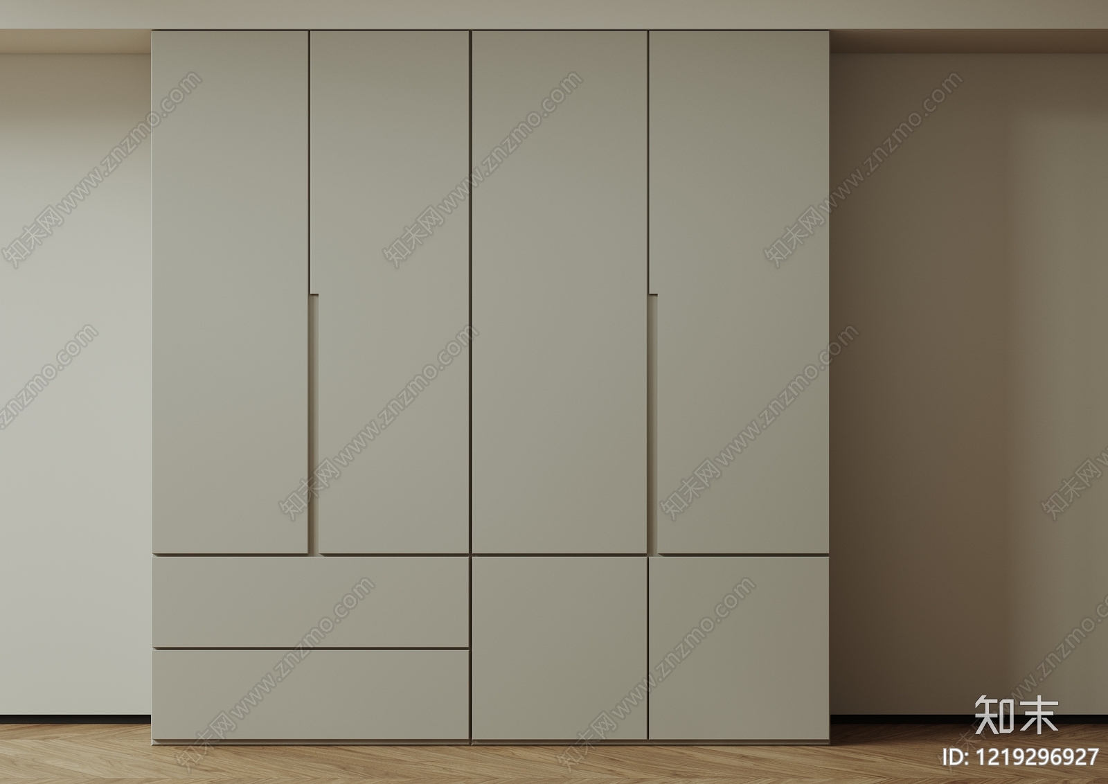 极简衣柜3D模型下载【ID:1219296927】