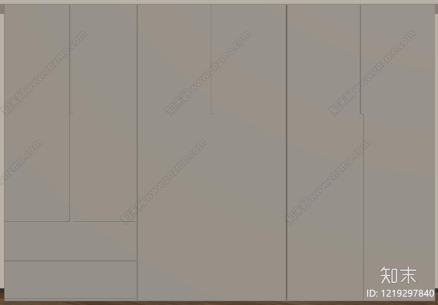 极简衣柜SU模型下载【ID:1219297840】