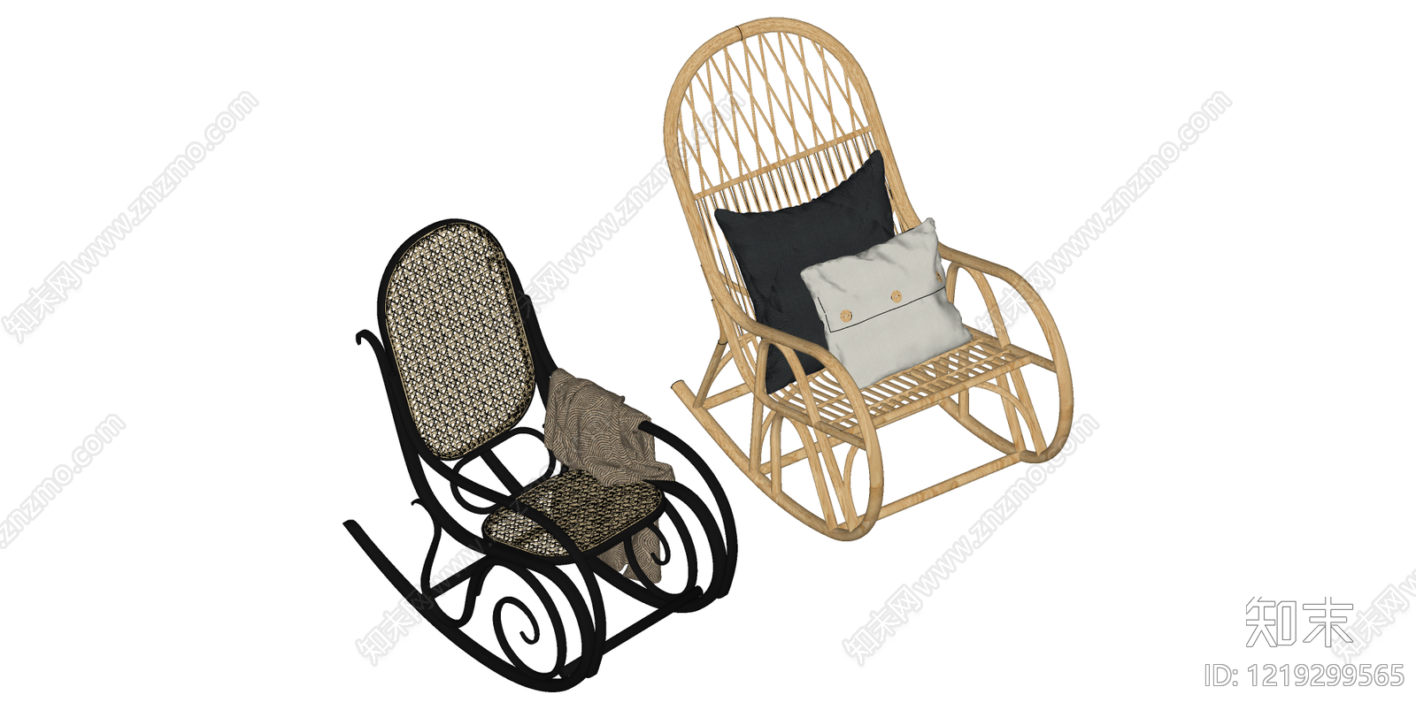 中古风摇椅SU模型下载【ID:1219299565】