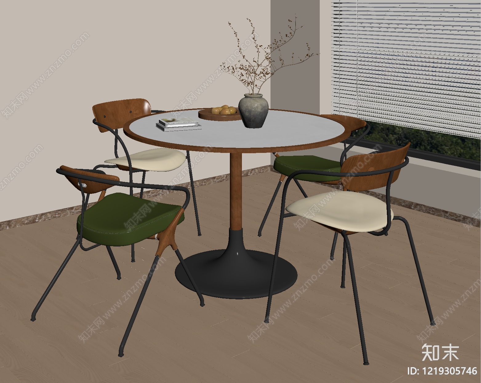 中古风休闲桌椅SU模型下载【ID:1219305746】