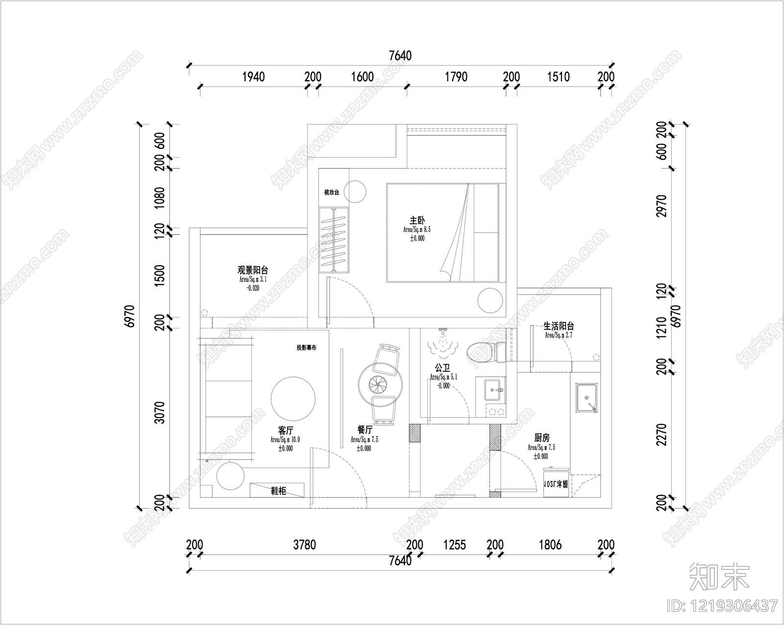 单身公寓CAD图纸