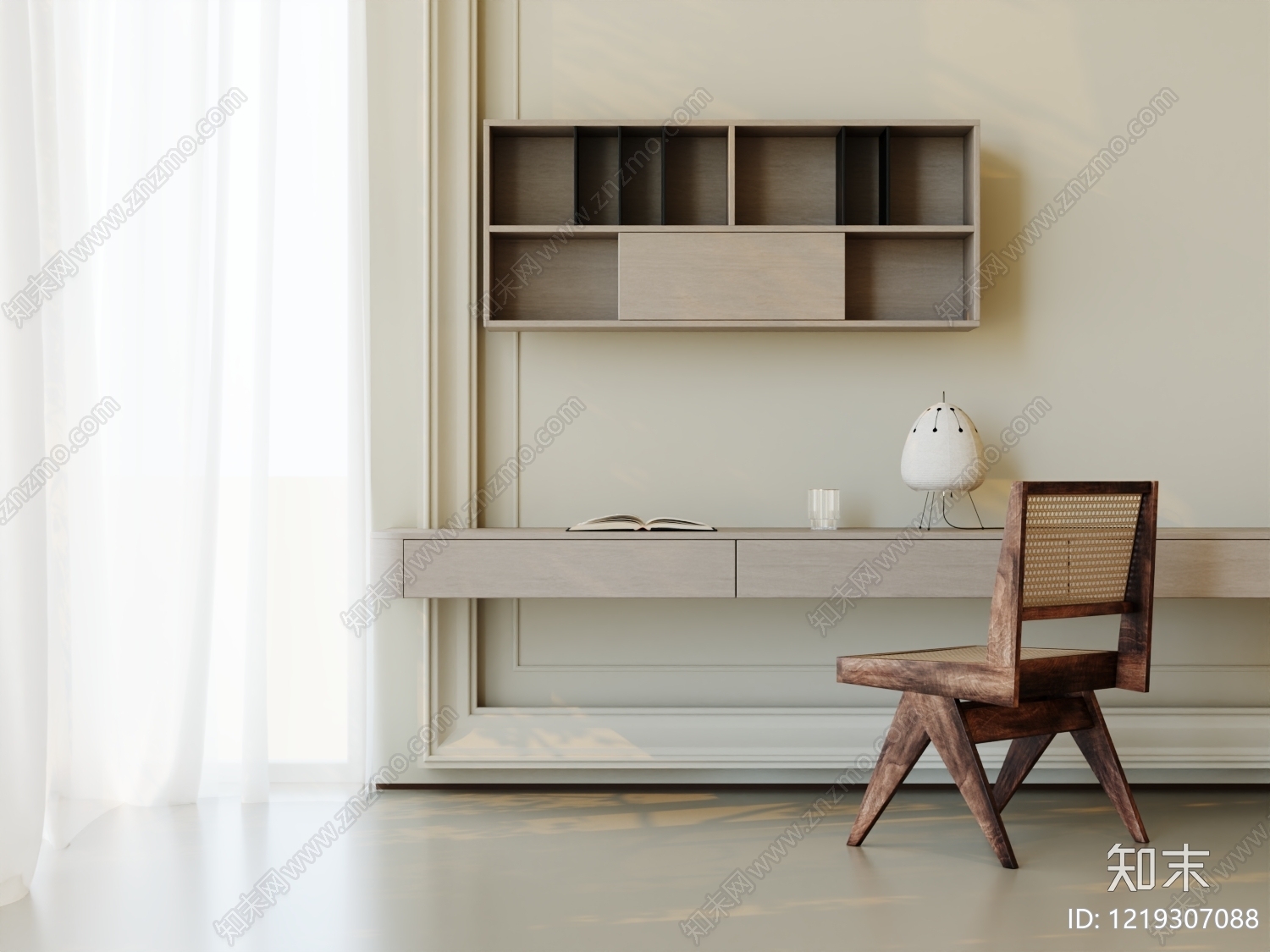极简书桌椅3D模型下载【ID:1219307088】