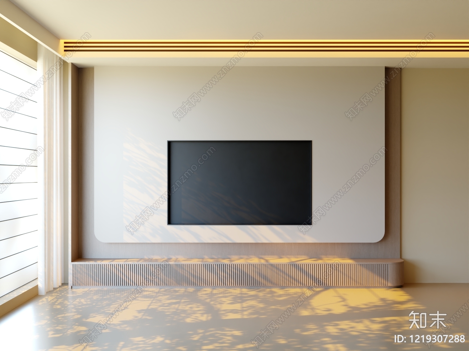 极简电视背景墙3D模型下载【ID:1219307288】
