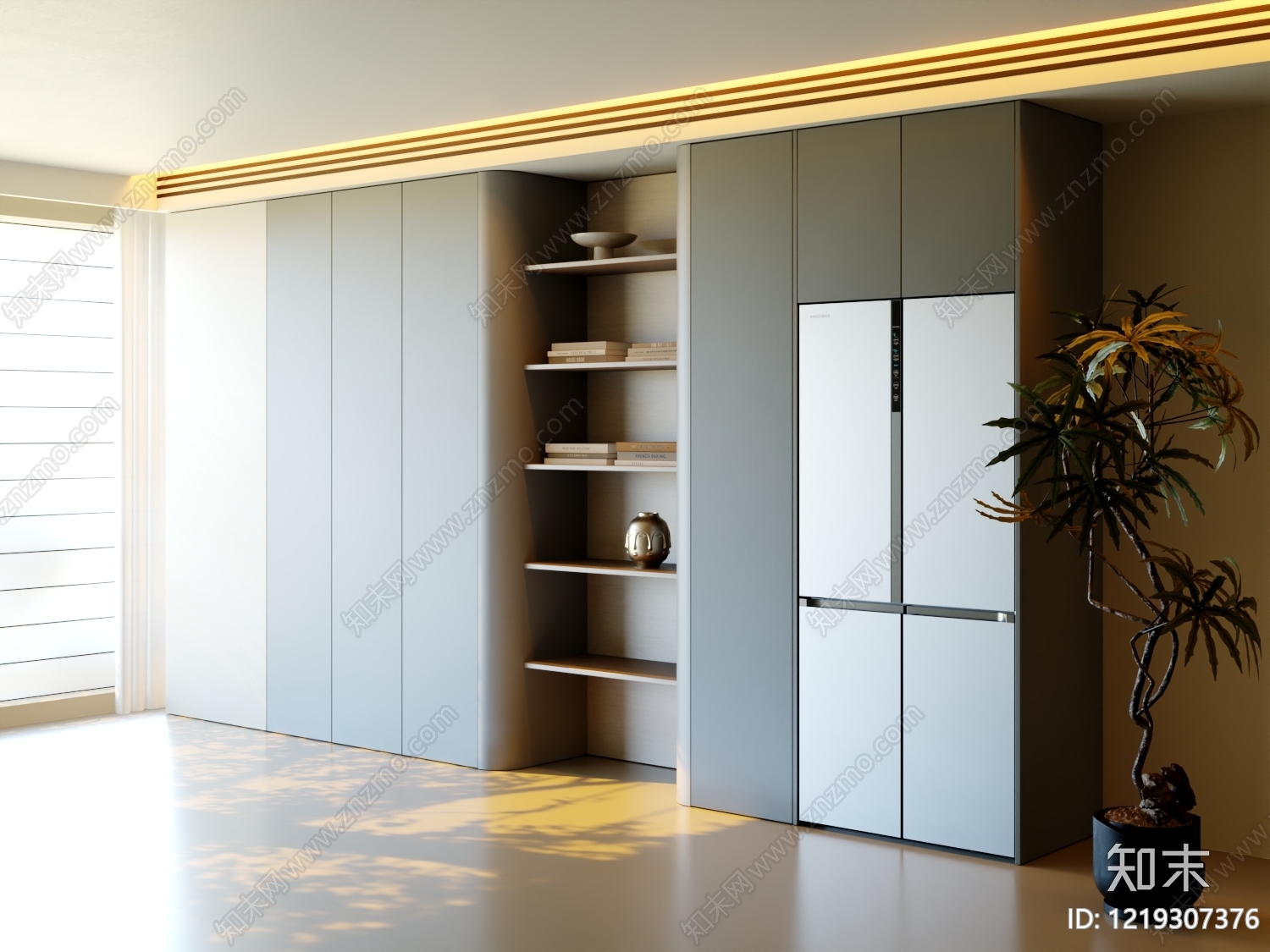 极简书柜3D模型下载【ID:1219307376】