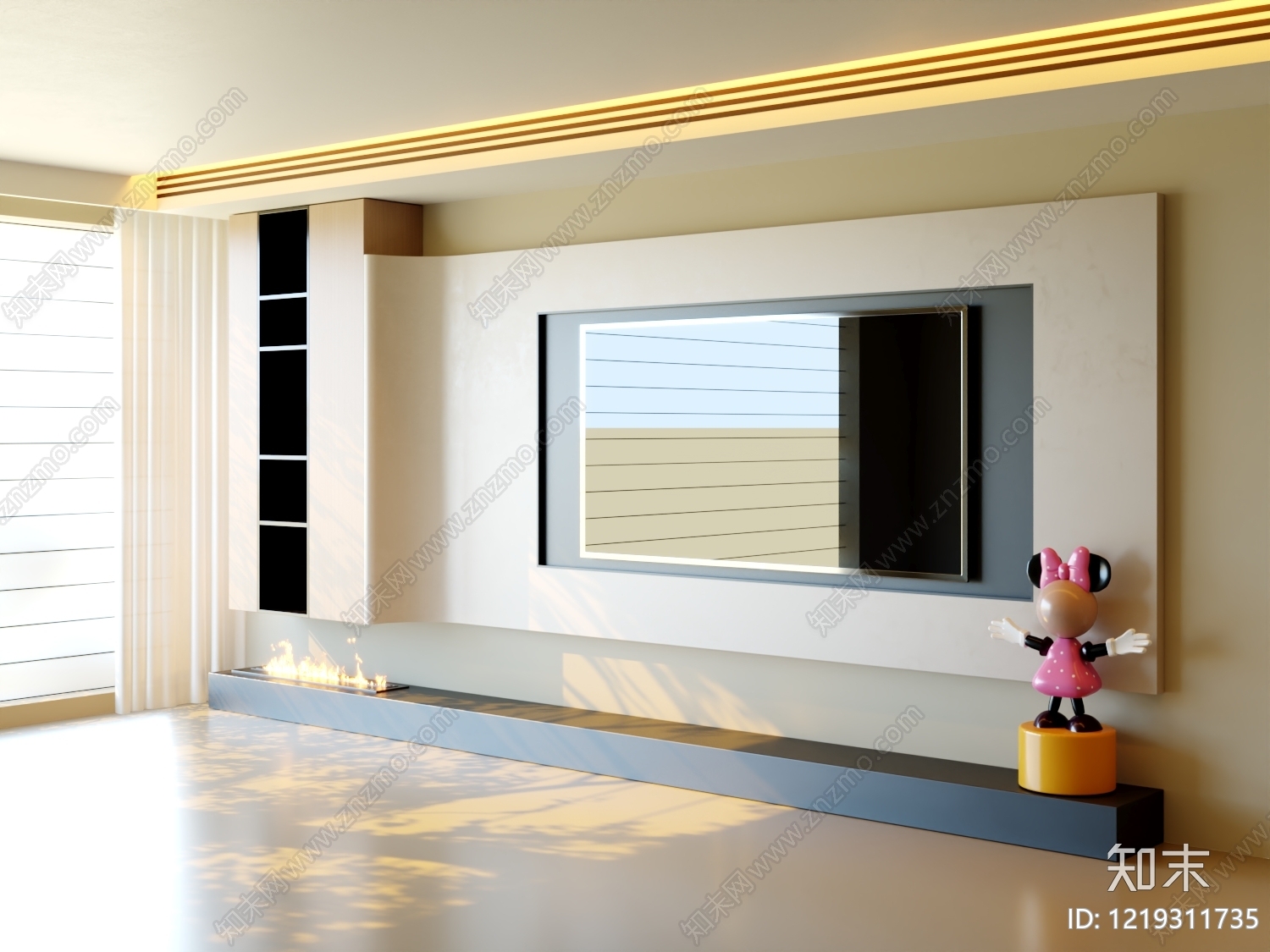 极简电视背景墙3D模型下载【ID:1219311735】