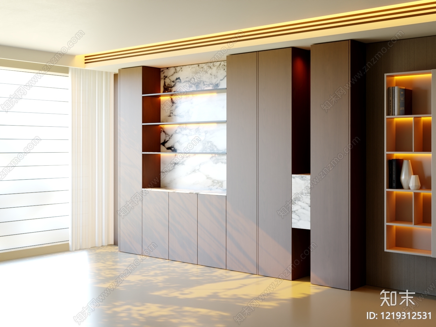 意式极简沙发背景墙3D模型下载【ID:1219312531】
