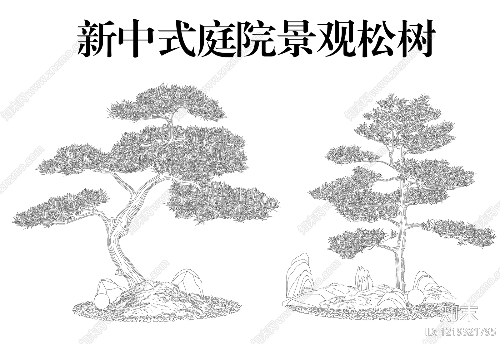 新中式综合植物图库CAD图纸