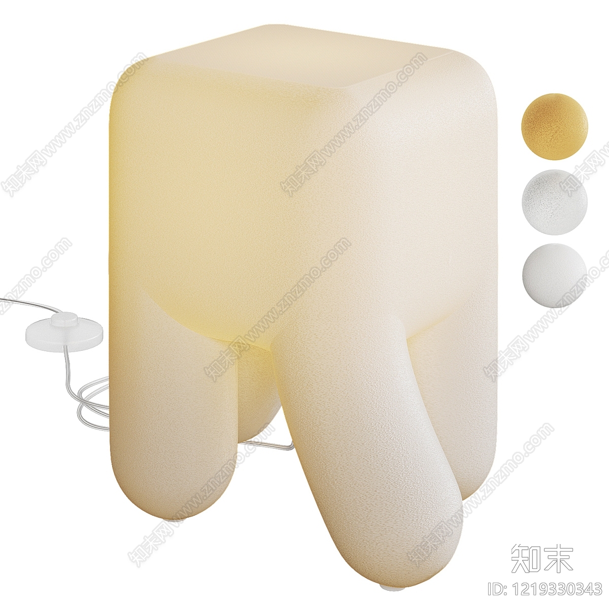 奶油风台灯3D模型下载【ID:1219330343】