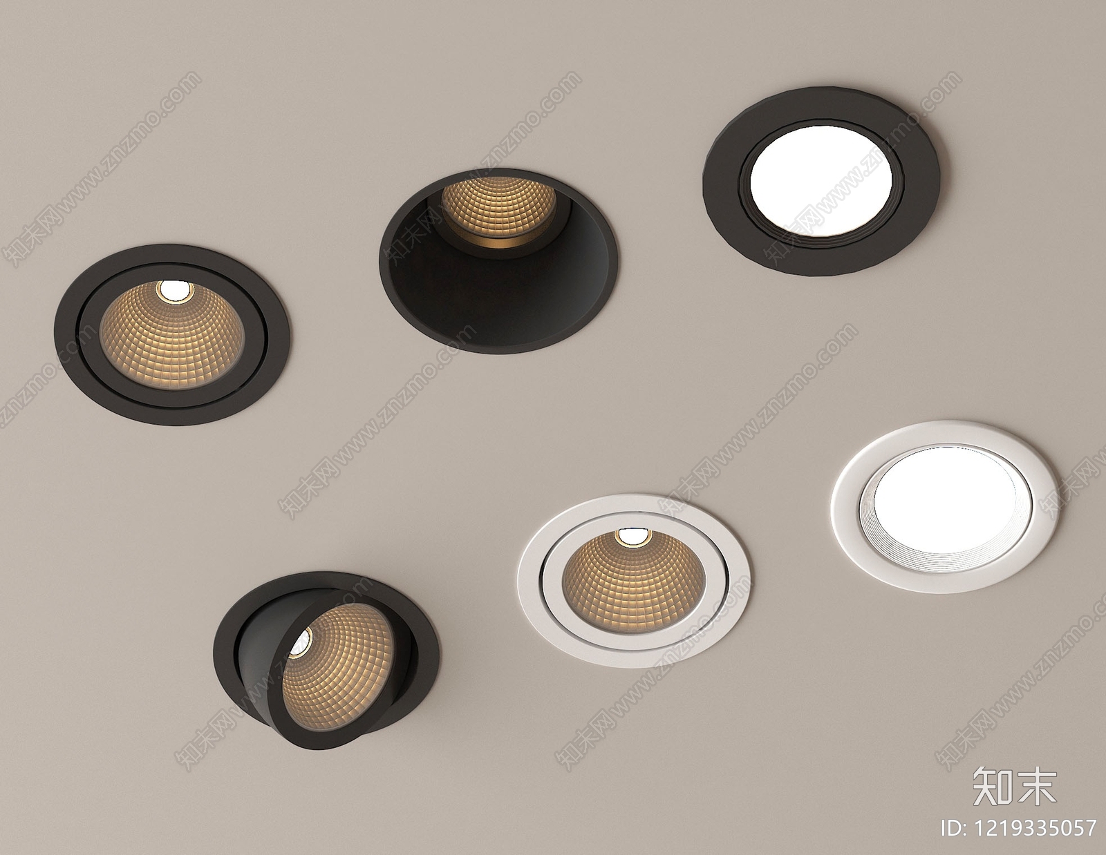极简筒灯3D模型下载【ID:1219335057】