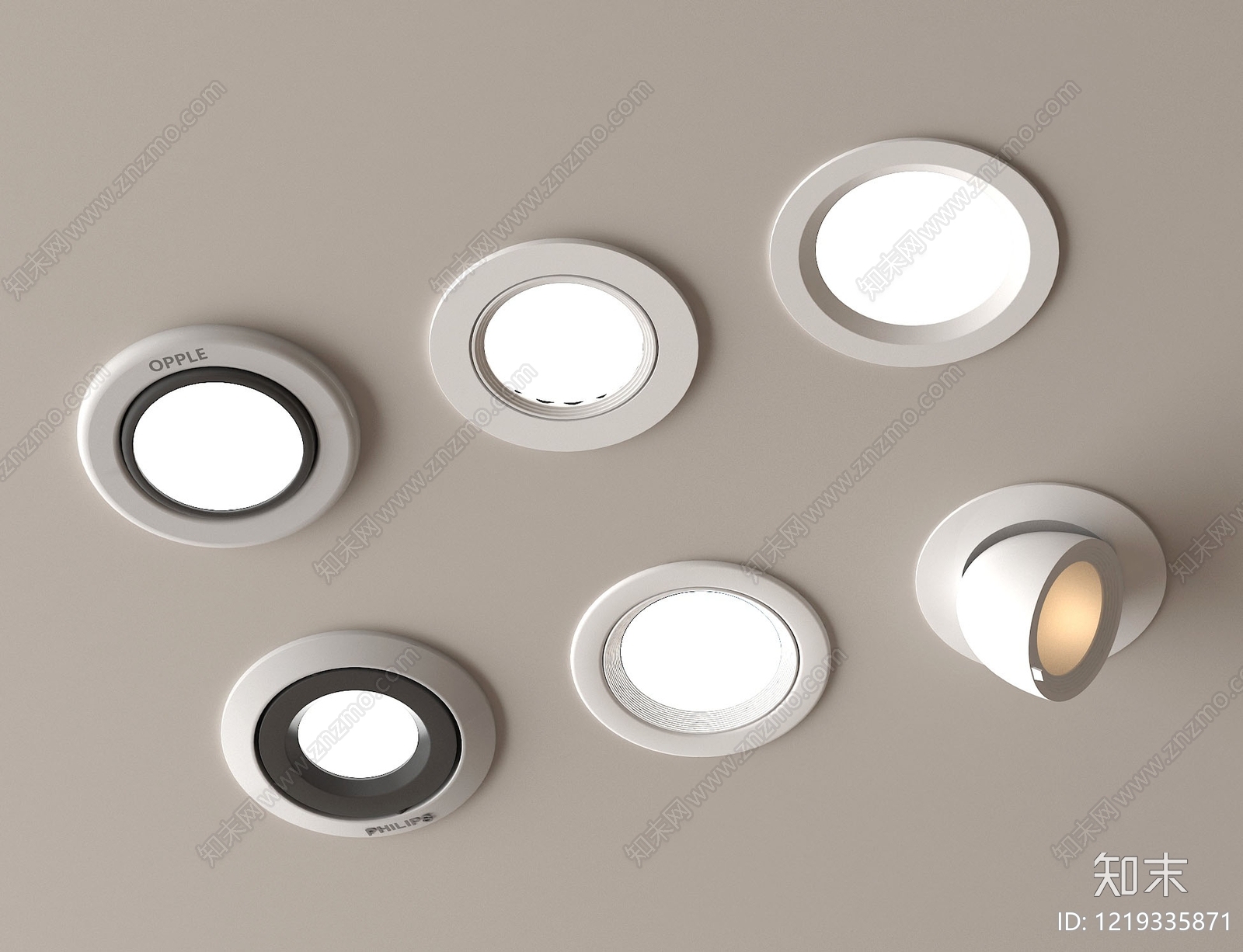 极简筒灯3D模型下载【ID:1219335871】