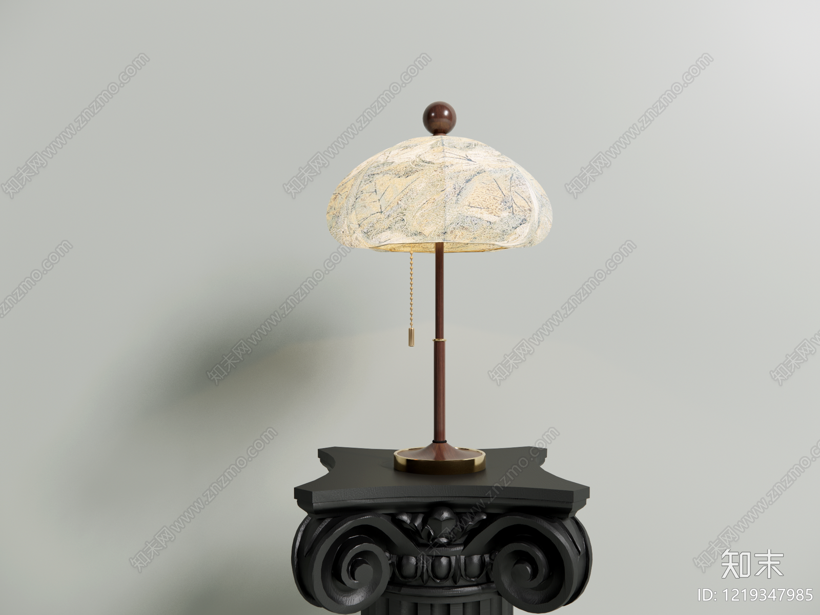 中古风台灯SU模型下载【ID:1219347985】
