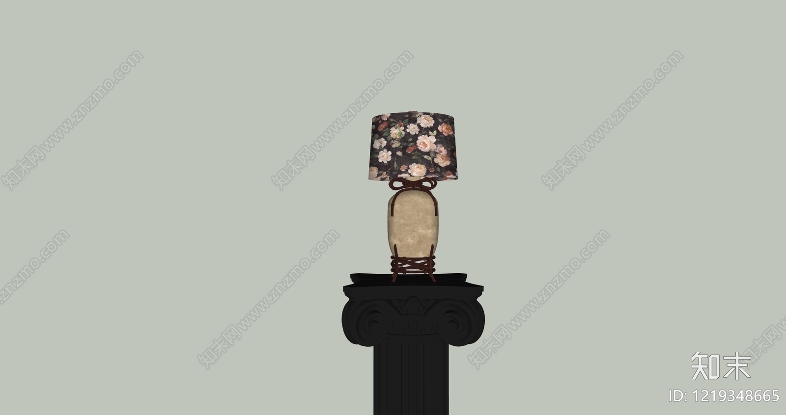 中古风台灯SU模型下载【ID:1219348665】