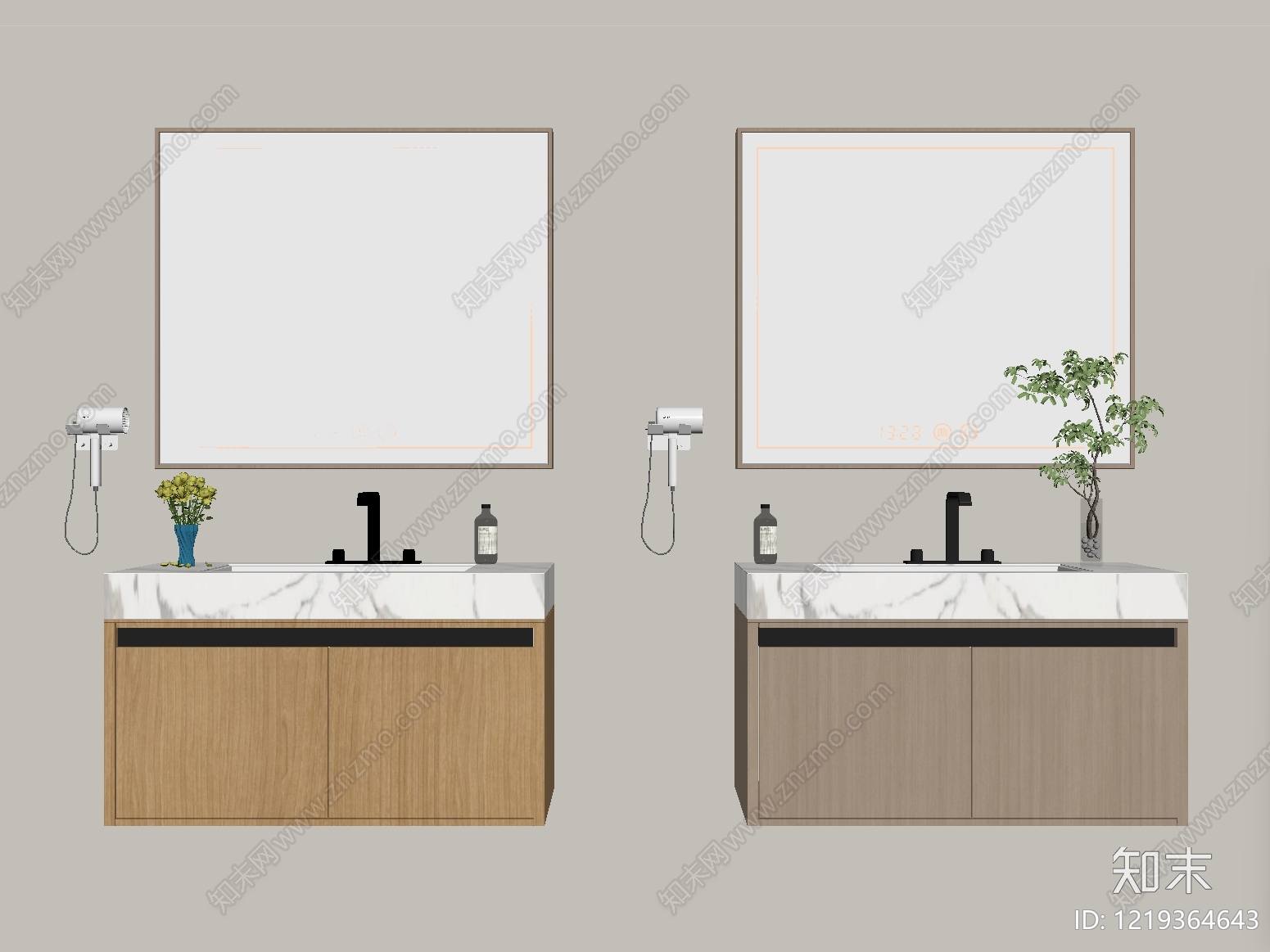 日式浴室柜SU模型下载【ID:1219364643】