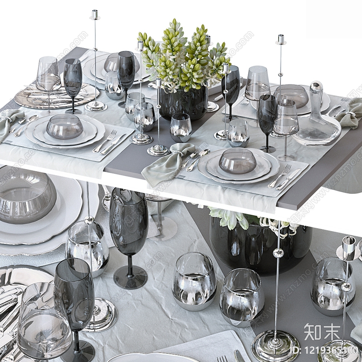 现代轻奢摆件组合3D模型渲染效果图